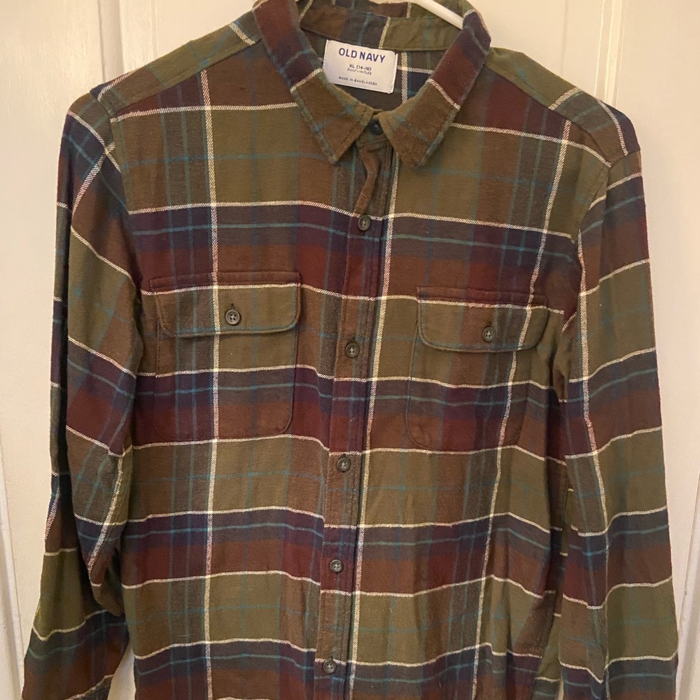 Old Navy Boys XL plaid Flannel Shirt